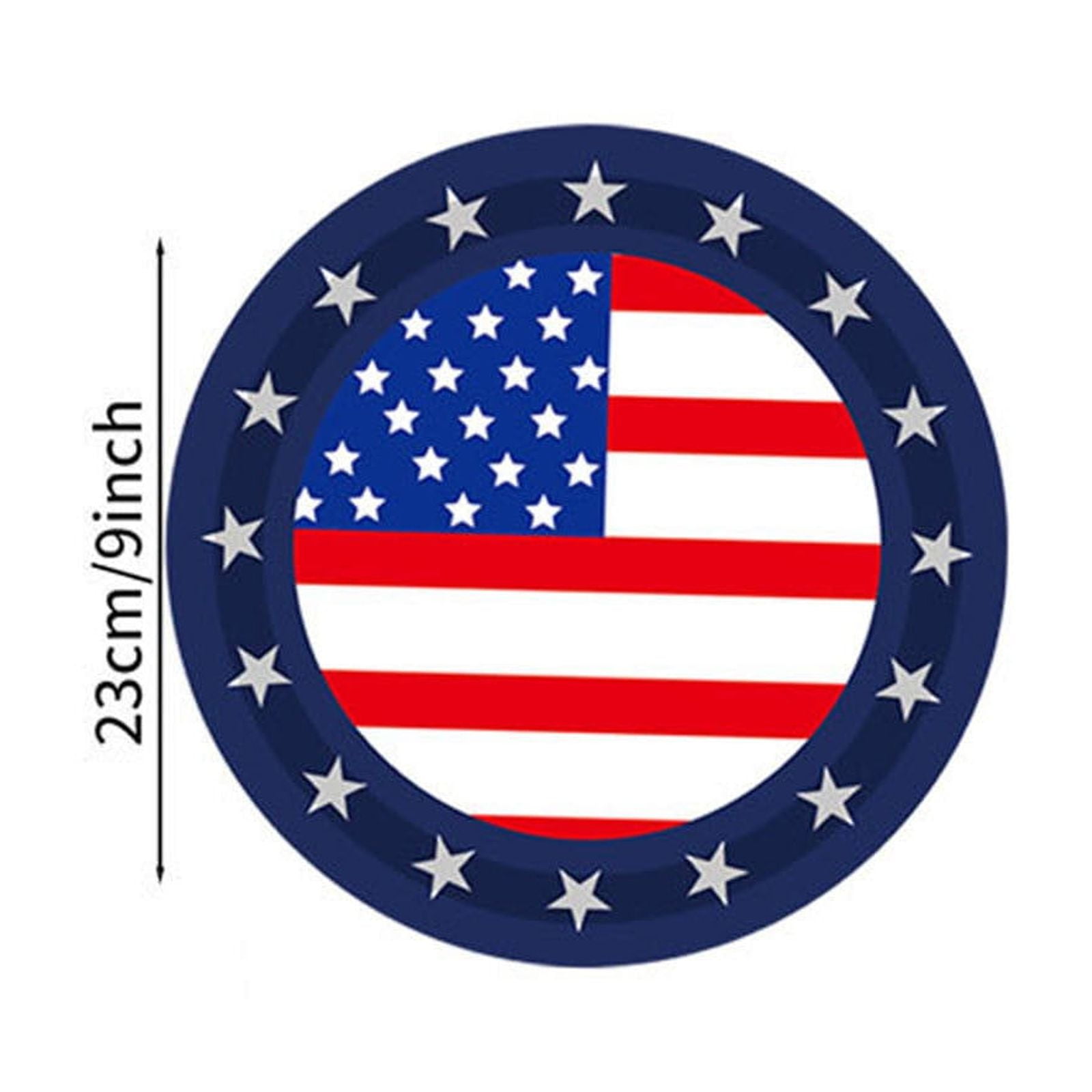 96 Pièces De Décorations De Fête Aux Couleurs Du Drapeau Américain Pour Le 4 Juillet : Vaisselle Patriotique, Serviettes En Papier Jetables, Assiettes De 23 Cm Et 18 Cm, Gobelets En Papier. Pour 24 Pe