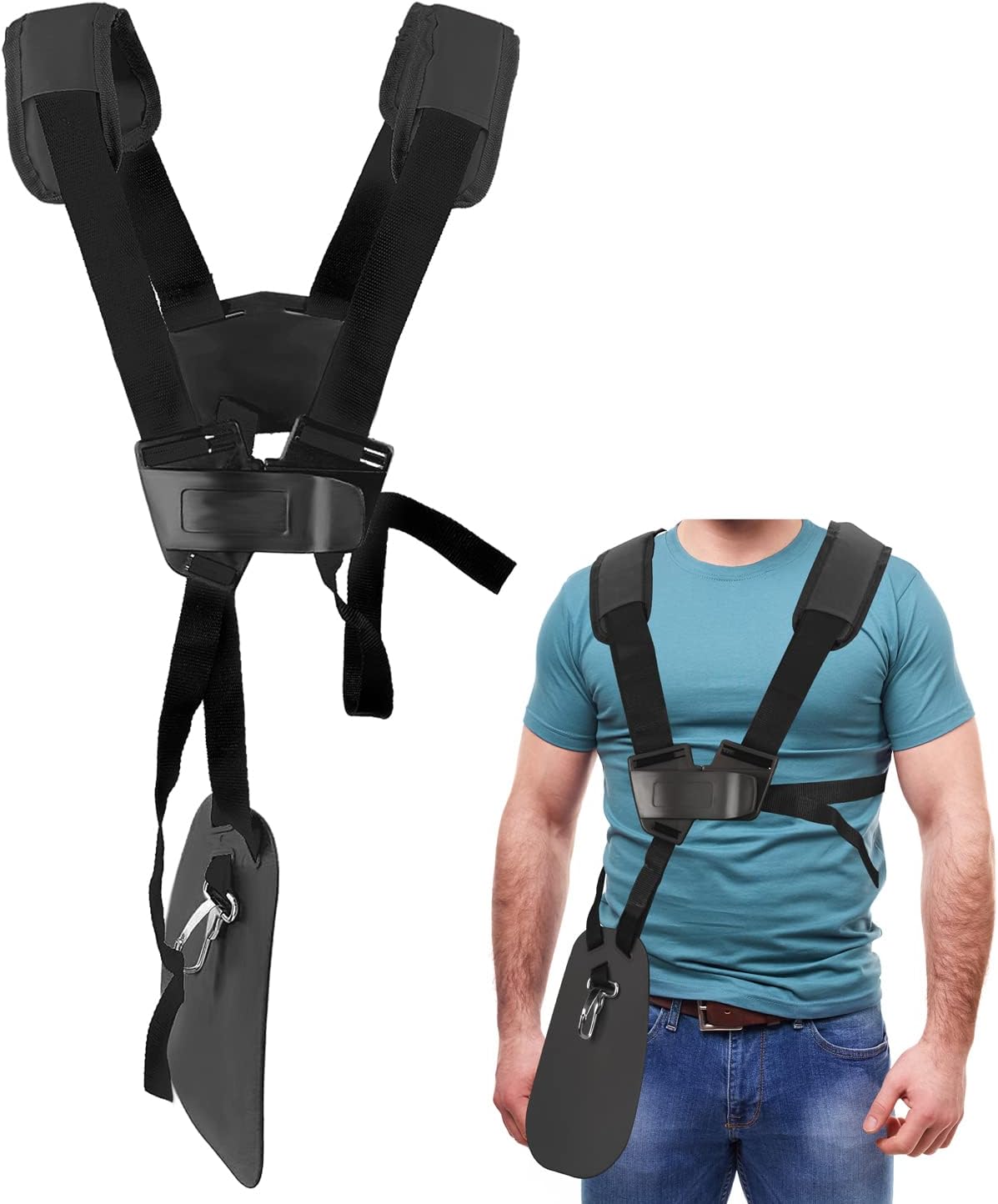 Harnais Débroussailleuse -double Épaule Avec Ceinture De Nylon Durable Adjuestable Harnais Pour Débroussailleuse Pour Stihl Fs, Taille-bordures Série