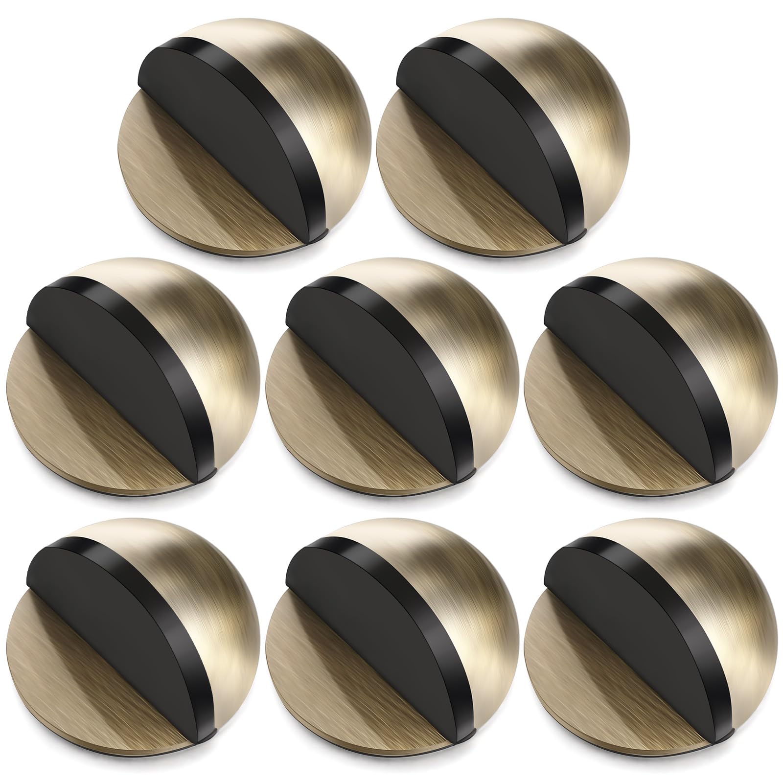 Lot De 6 Butées De Porte - Butée De Porte En Acier Inoxydable Brossé - Embout En Caoutchouc - Fixation Autocollante - Idéale Pour Hôtels, Bureaux Et Restaurants - Installation Sans Perçage - Couleur B