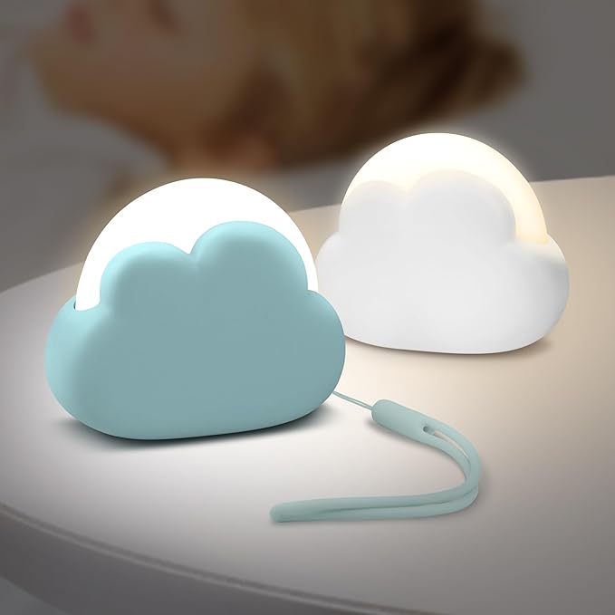 Veilleuse Bébé Portable 2pcs, Lampe Nuage Led Dimmable Pour Sommeil Enfant, Allaitement Et Décoration Chambre, Cadeau Naissance Garçon