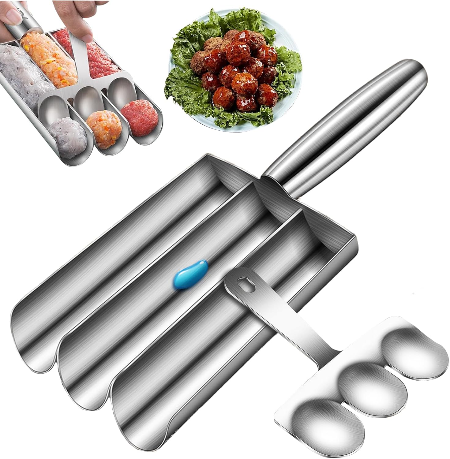 Meat Ball Shaper, Meatball Maker, Mincing Ball Shaper, Suitable For Making Meat Balls, Fish Balls, Vegetable Balls Or Ice Cream Balls (with Small Spatula)