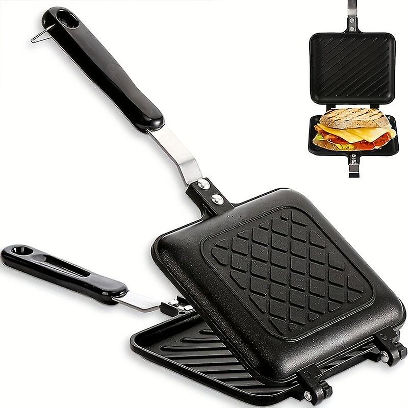 Poêle À Sandwich (14,99 Cm X 13,49 Cm), Double Face Antiadhésive, Pour Paninis Et Steaks.