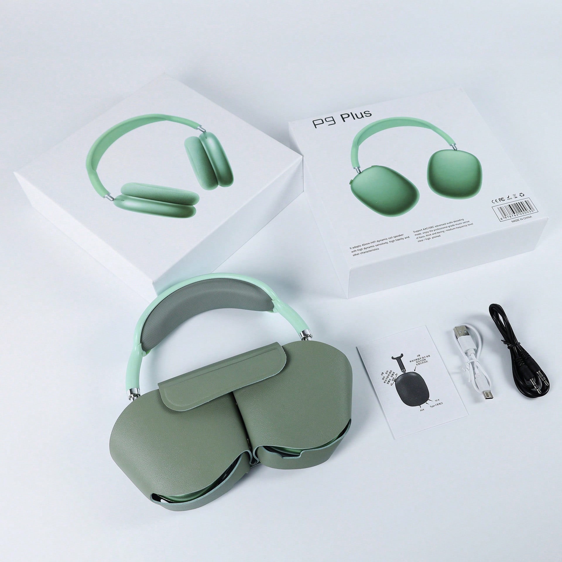 Fones De Ouvido Bluetooth P9 Plus On-ear Sem Fio E Compatíveis Com Celulares E Computadores Estojo De Proteção Incluso