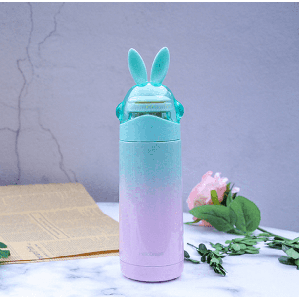 Mug Isotherme 350 Ml En Acier Inoxydable Pour Enfants, Gourde Portable, Tasse À Café, Motif Lapin, Mug Isotherme Sous Vide, Bouteille D'Eau Chaude, Mug De Voyage (vert)