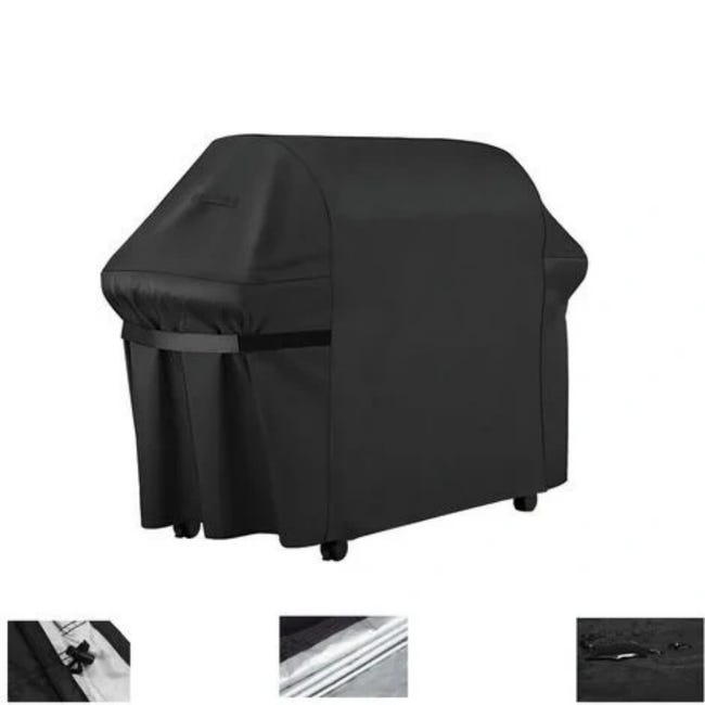 Housse De Barbecue D'Extérieur Rectangulaire 145 X 61 X 117 Cm, 210d Uv Et Imperméable, Adaptée Pour Weber, Holland, Jennair Campingaz Et Plus.