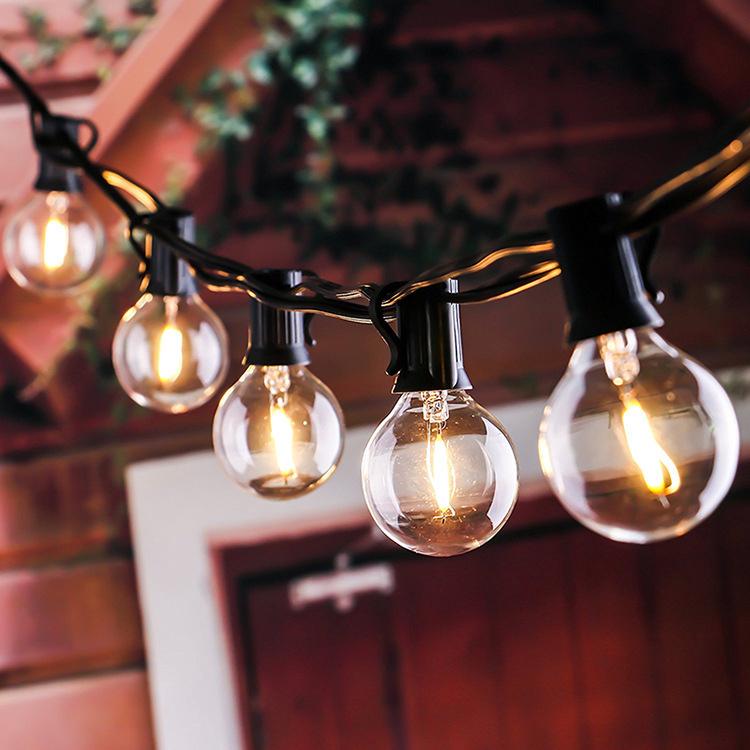 Guirlande Lumineuse Extérieure Étanche De 5,5 M Avec 10 Led, Ampoules Suspendues, Idéale Pour Les Fêtes, Terrasses, Jardins Et Décorations De Mariage Féeriques.