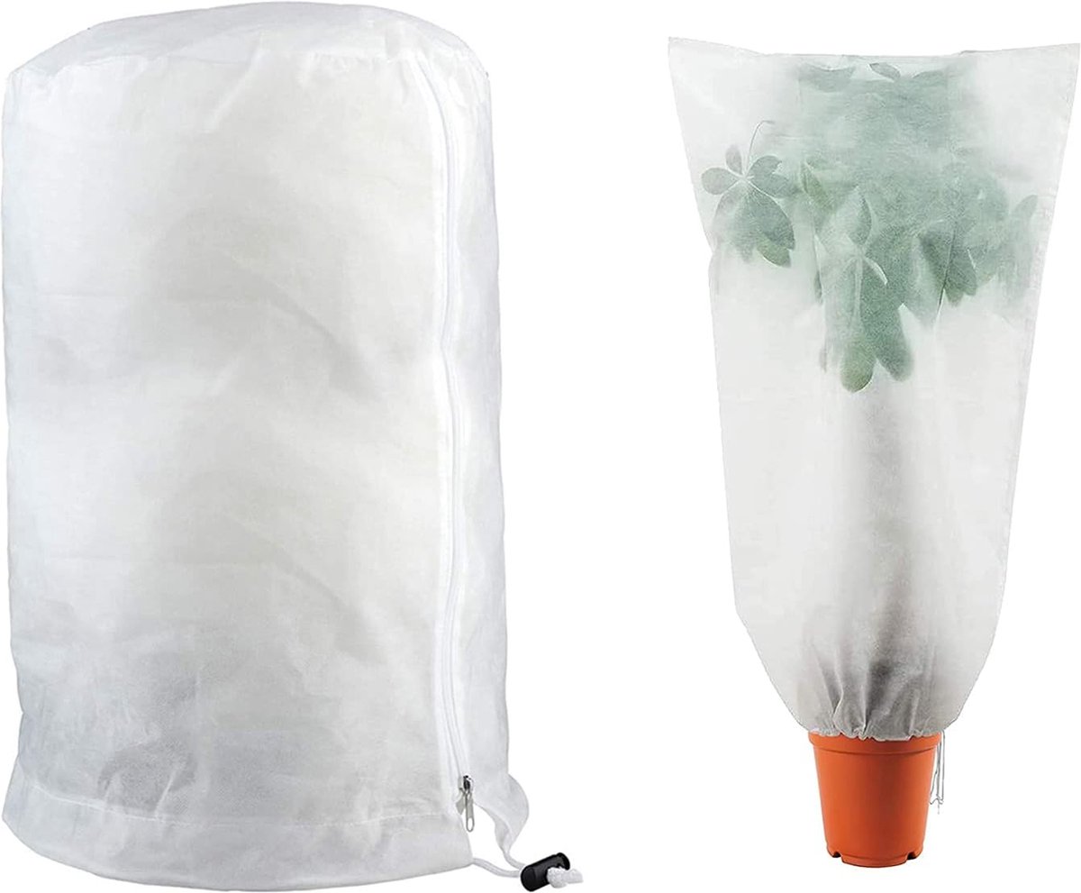 Winter Plant Frost Protection Cover,3d Round Garden Plant Antifreeze Warming Bag Fleece Jacket With Zipper For Flowers Shrubs Trees