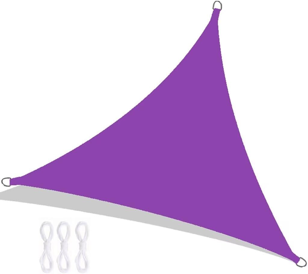 Parasol Extérieur Auvent Triangulaire 3 Mètres Auvent Solaire Voile D'Ombrage Pare-soleil Pliant Auvent Paysage Auvent（violet Foncé）