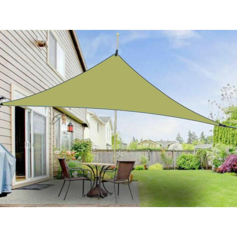 Parasol Extérieu Auvent Triangulaire 3 Mètres Auvent Solaire Voile D'Ombrage Pare-soleil Pliant Auvent Paysage Auvent（armée Verte）