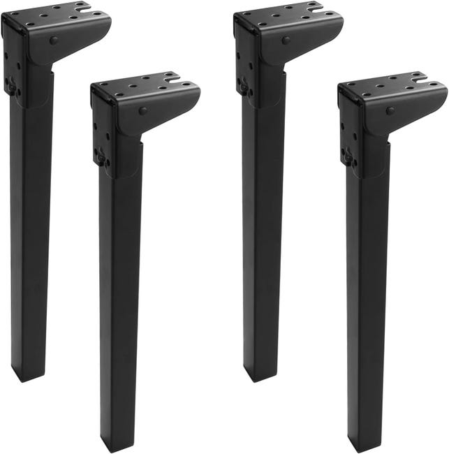 Pieds De Table Pliables Noirs De 35 Cm À 90 Degrés Pour Table, Lit Et Canapé