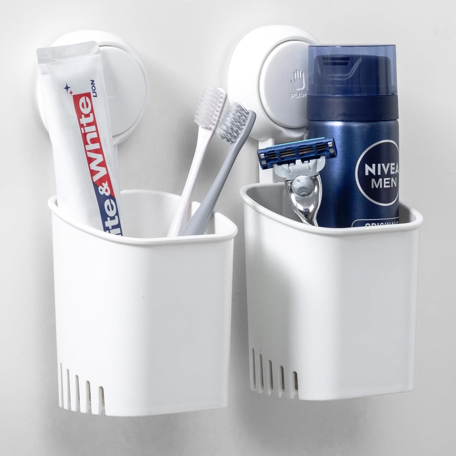 Lot De 2 Porte-brosses À Dents À Ventouse Pour Douche, Support Amovible Pour Salle De Bain, Brosse À Dents Électrique, Dentifrice, Vaisselle Pour Cuis
