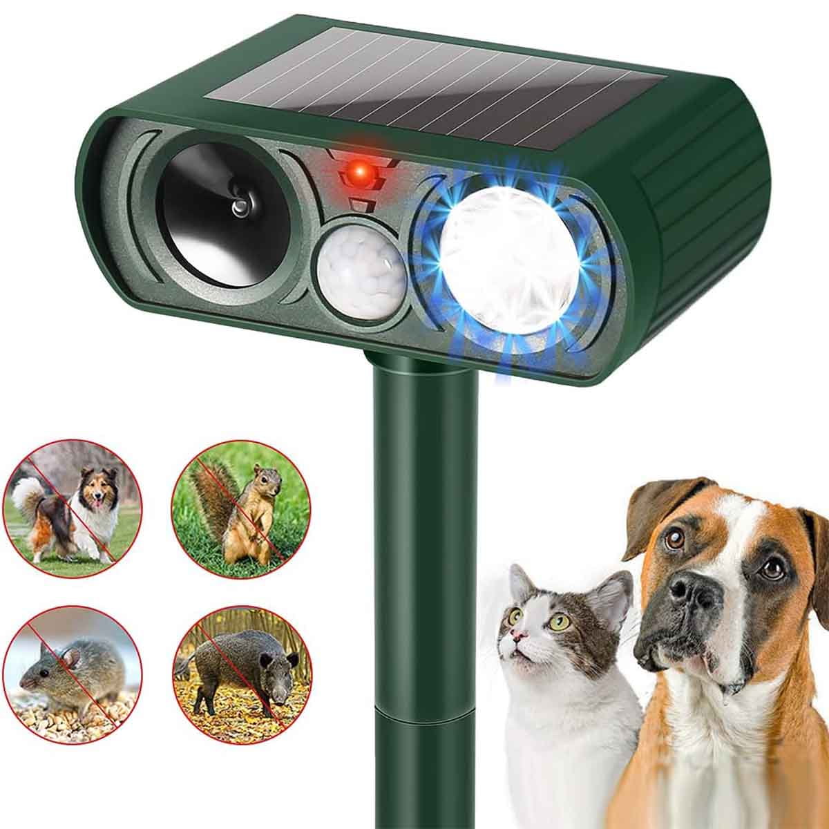 Répulsif Solaire Amélioré Pour Animaux (2023), Répulsif Ultrasonique Anti-nuisibles, Étanche, À Détection De Mouvement, Répulsif Pour Chiens, Chats, Écureuils, Ratons Laveurs, Mouffettes, Lapins, Rong