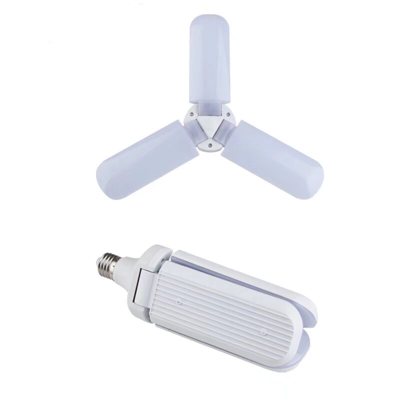 Garage Light E27 45w , Cool White 6000k-6500k 4000lm Deformable Workshop Light With 3 Adjustable Panels, Led Ceiling Lighting, For Garages, Warehouses, Gyms