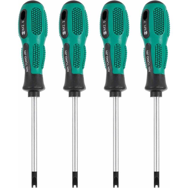 4pcs / Set Tournevis Embouts De Tournevis U Fourche Magnétique Vis Rainurée Conducteur Cr-v Multi Function Tool Kit Main