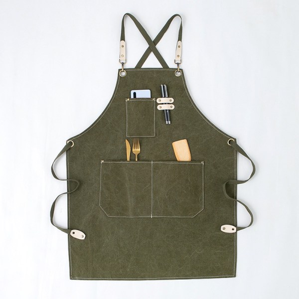 Tabliers En Toile, Barista, Fleuriste, Coiffeur, Coiffeur, Fleuriste, Restaurant, Bar, Arbetskläder (vert Foncé),