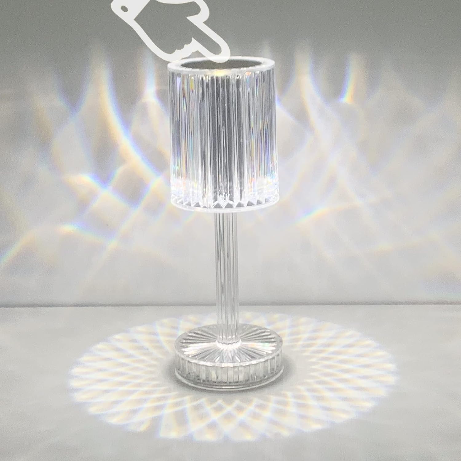 Lampe De Table Led En Cristal, Lampe De Table Sans Fil Rechargeable, Lampe De Chevet Led À Gradation Tactile Pour Salon Chambre À Coucher D'Hôtel