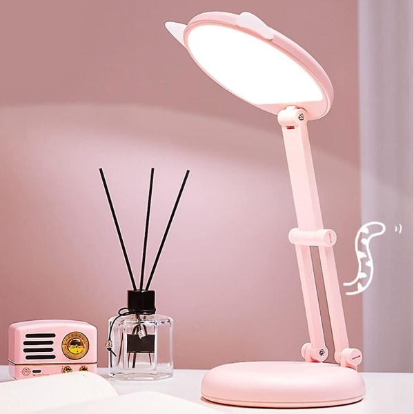 Led Bordslampa För Barn, Rosa Kattöra Sänglampa För Tjejer, Justerbar