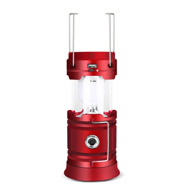 Utomhus Led Campinglampa Bärbar Usb Uppladdningsbar Nödlampa (glöder Rött)
