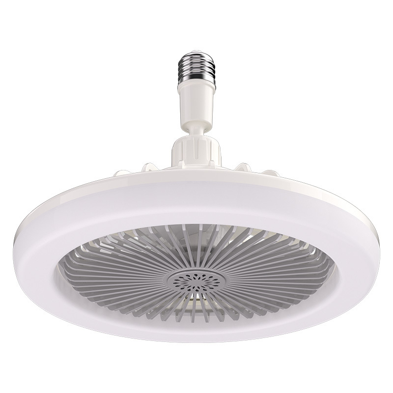 Ventilateur De Plafond Avec Lumière, Silencieux E27, Avec Télécommande, Plafonnier Led À Intensité Variable, 3 Vitesses, Minuterie (blanc)