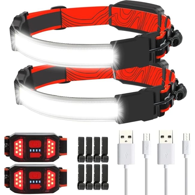 Lampe Frontale Led Rechargeable, 1 000 Lumens, Éclairage À 230 °, Faisceau Large, Rechargeable Par Usb, Avec Clip Pour Casque (sku Produit : 96104227 Sku Offre : Lehua25.5.21-21)