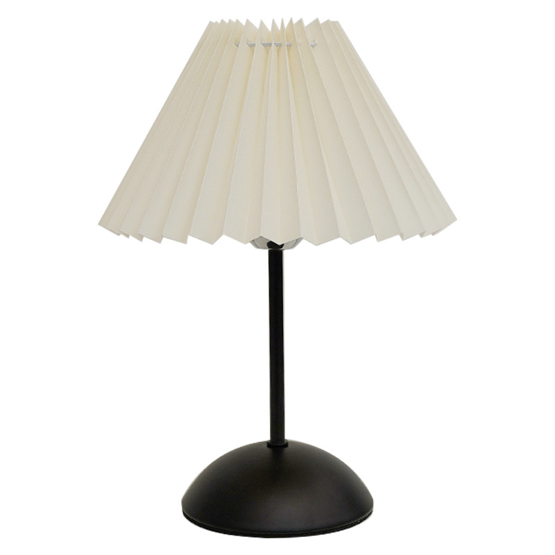 Lampe De Table Rétro Lampe De Chevet En Forme De Parapluie Plissé Veilleuse Adaptée À La Chambre