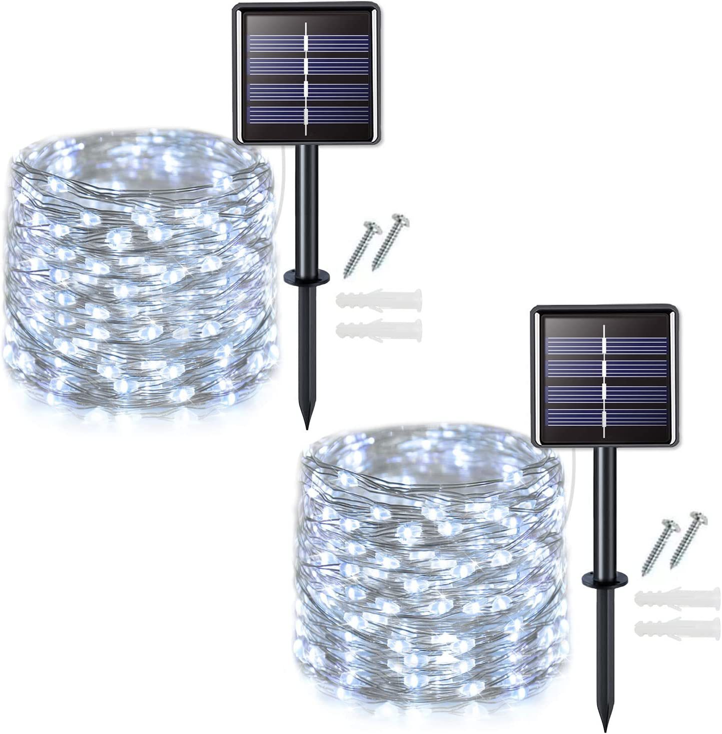Led Solar Light - Cold White 20 Meter 200 Light+2 Meter Lead - Solar Energy