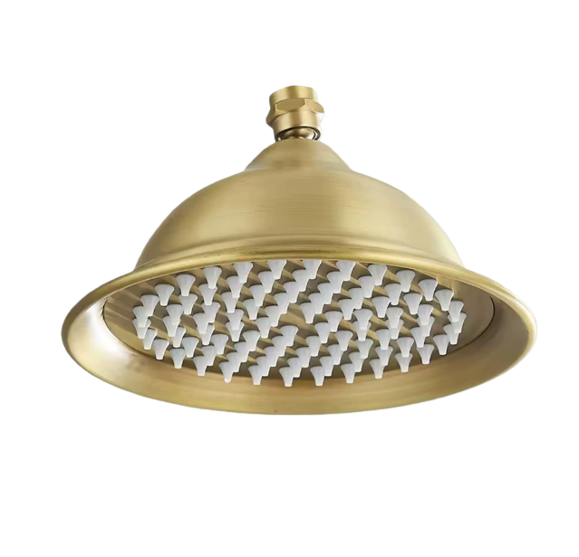 Pommeau De Douche Rond De Style Européen En Acier Inoxydable De 20 Cm (8 Pouces), Style Antique, Doré