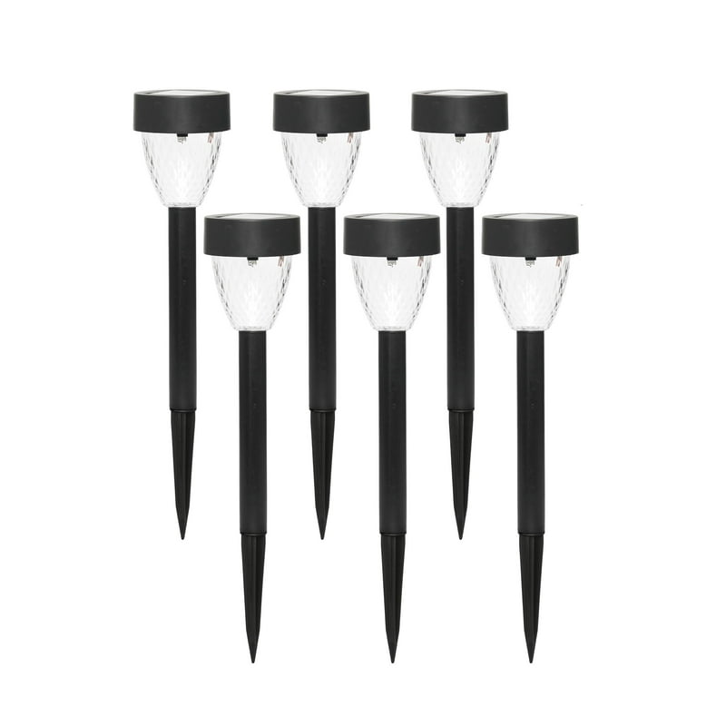 Lampe De Chemin Led Conique Noire À Énergie Solaire, 5 Lumens (lot De 6)