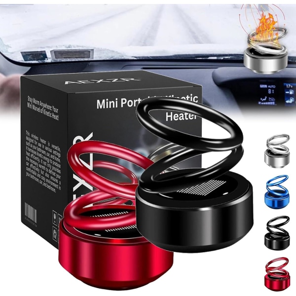 Mini Chauffage Cinétique Portable, Chauffage Cinétique Portable Pour Chambre, Véhicule, Salle De Bain, Noir Et Rouge