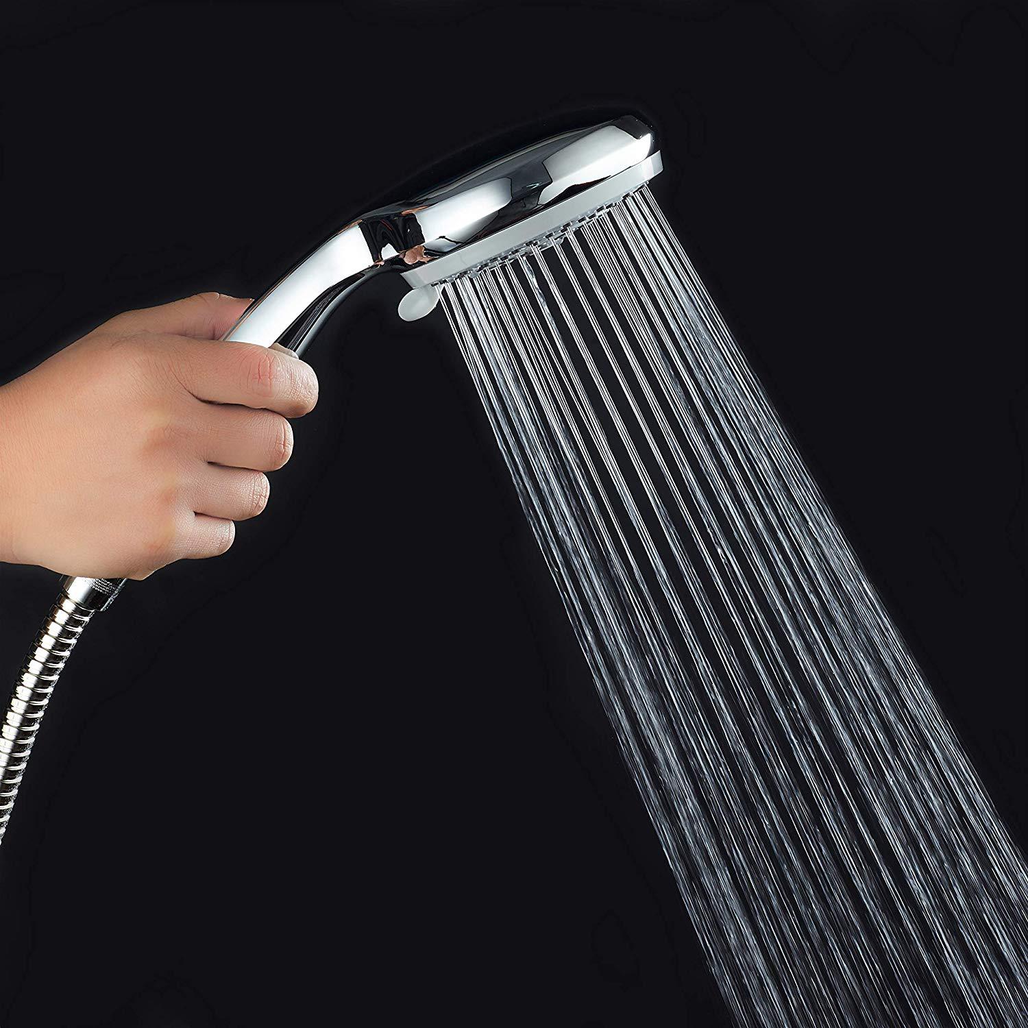 Pommeau Douche Tuyau De Douche, Douchette Pommeau Douche Anti Calcaire Accessoires Universels 5 Modes Haute Pression Economie D'Eau, Abs+acier Inoxy Douche Salle De Bain