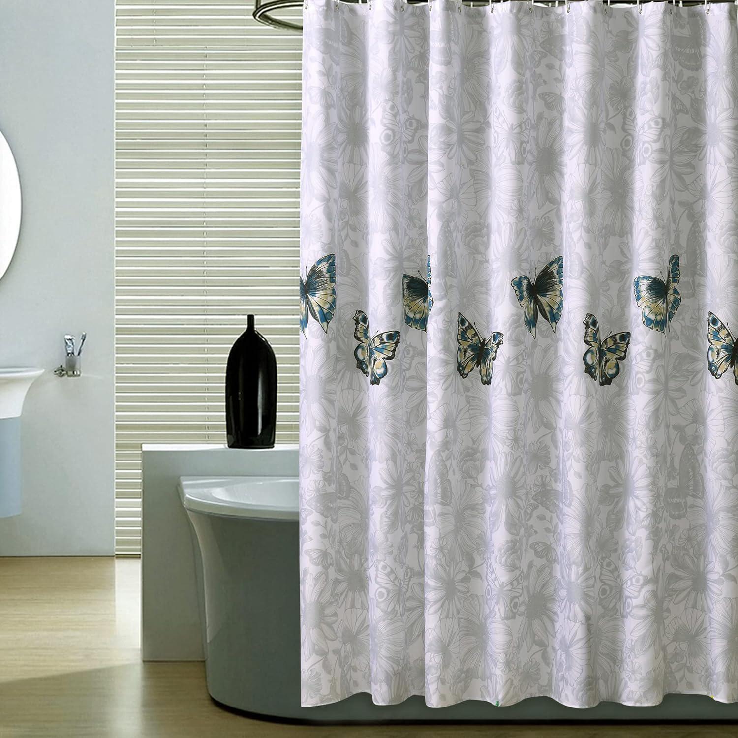 Rideau De Douche 180 X 180 Cm, Résistant À La Moisissure, Imperméable, Épais, Tissu Polyester, Doublure De Rideau De Douche, Long Rideau Avec Crochets