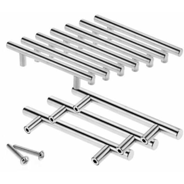 Poignée De Cuisine En T En Acier Inoxydable 10 X 64 Mm, Poignée De Porte De Placard Ø 12 Mm Avec Vis