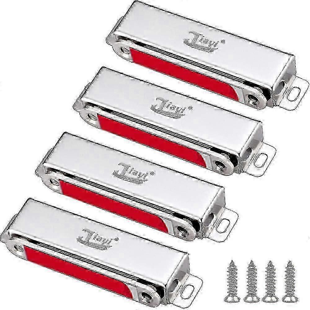 Loquet Magnétique De Porte De Placard En Acier Inoxydable - Lot De 4, Aimant Puissant, Force De Maintien 30 Kg