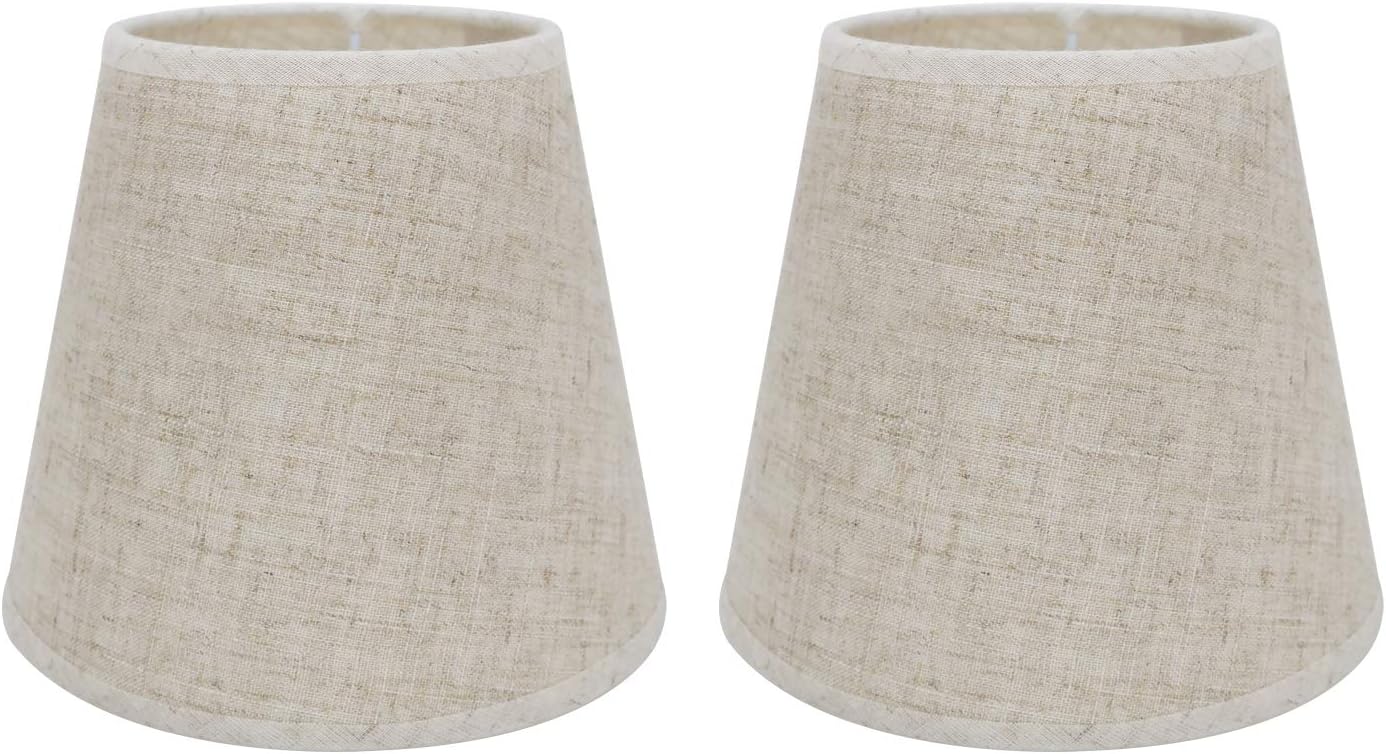 Lot De 2 Abat-jours E14/e27 Pour Lampe De Table Applique Murale,lustre,abat-jour En Cristal,10 Cm (haut) X 14 Cm (hauteur) X 16 Cm (bas),linen