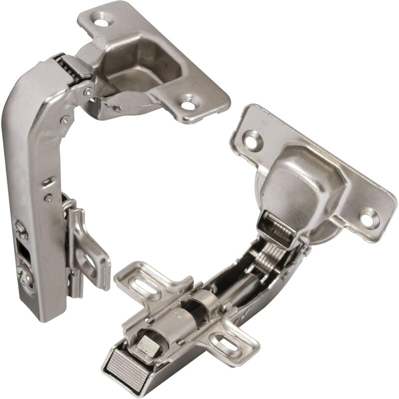 Choyclit 2 Charnières Invisibles 90° Clipsables Pour Porte De Meuble D'Angle À Une Seule Porte Avec Amortisseur Et Clip Ouverture De Montage 35mm