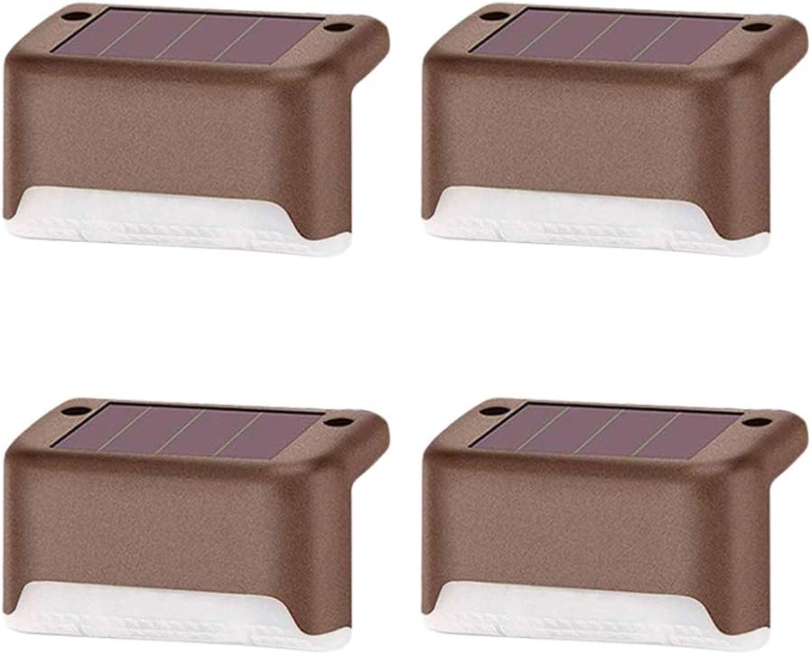 Rhafayre 4pcs Lumières Solaires De L'Est Lumières De L'Est Imperméables Pour L'Utilisation De L'Énergie Solaire Lumières Du Gradateur À Led Par Échelle Du Jardin Allée Cour Patio Blanc Freddo