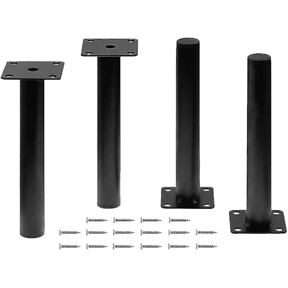 Lot De 4 Pieds De Meuble, Pieds De Support Robustes En Métal Noir, Pieds De Rechange Pour Meubles