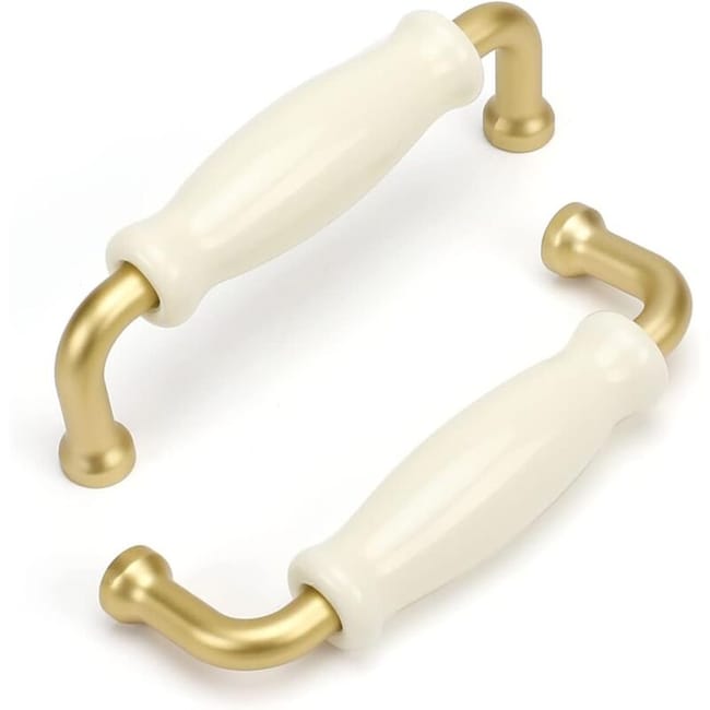 Lot De 5 Poignées De Bijoux Vintage, Poignées De Commode, Poignées De Bijoux De Cuisine, Poignées Vintage, Blanches, Entrée 96 Mm (sku Du Produit : 95465185 Offres Sku : Lehua25.3.25-23)