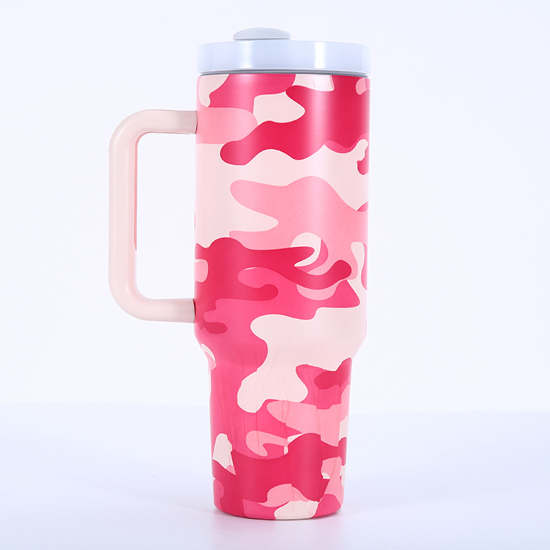 Gobelet Isotherme Portable De Deuxième Génération En Acier Inoxydable 304, Grande Capacité, Avec Poignée Isolante Et Motif Peinture.