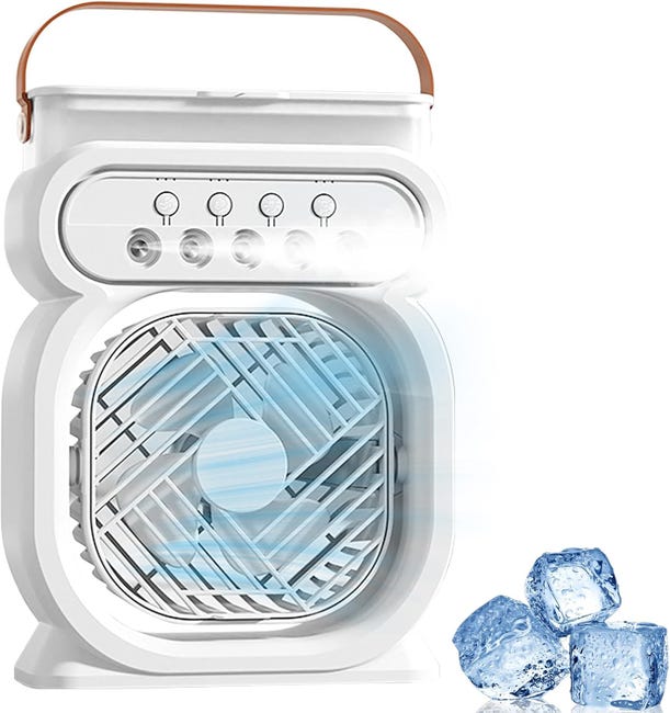 Vitesses Climatiseur Mobile, Mini Climatiseur Silencieux, Refroidisseur D'Air, Humidificateur, Ventilateur Brumisateur Eau, Avec , Lumière De Nuit