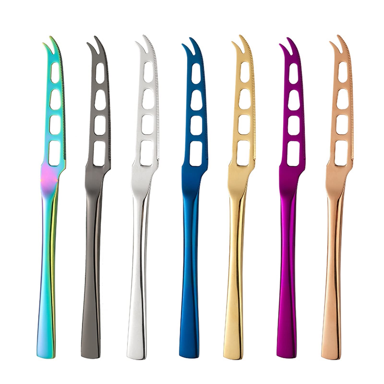 Ensemble De 7 Couteaux À Beurre Multifonctions 3 En 1, À Lame Dentelée, Idéal Pour La Découpe De Légumes, Fruits Et Fromages En Cuisine.