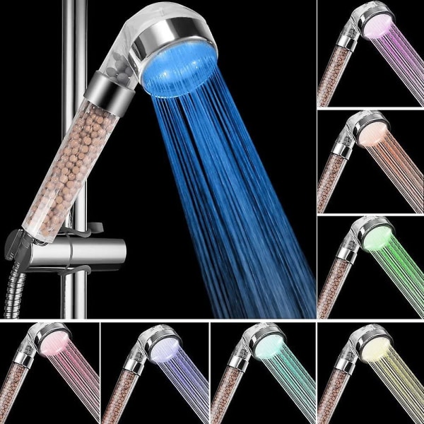 Pommeau De Douche À Main Led Avec Température Et 3 Couleurs Changeantes