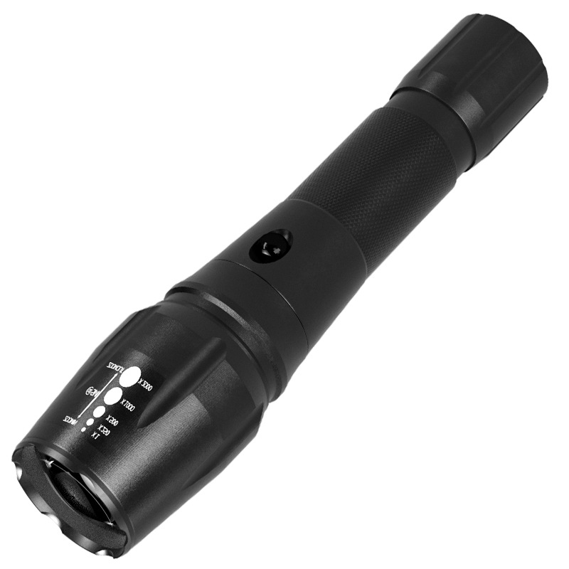 T6 Lampe De Poche À Lumière Forte Led En Alliage D'Aluminium Zoom Télescopique Projecteur Extérieur Lampe De Poche Longue Portée