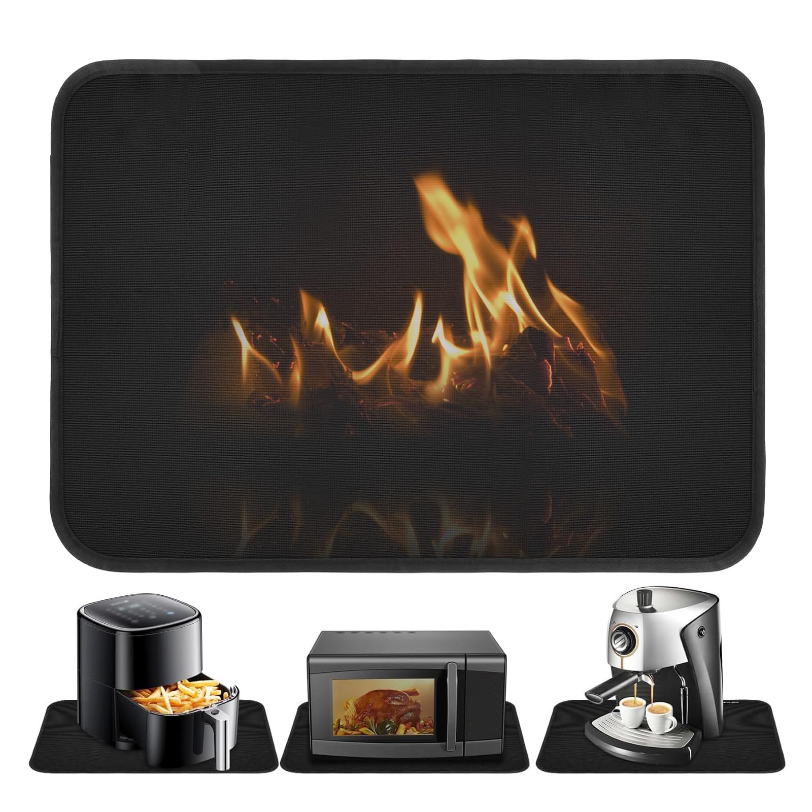 Tapis Résistant À La Chaleur Pour Friteuse À Air, Tapis Réfractaire Pour Plan De Travail De Cuisine, Tapis Isolant Thermique, Ignifuge Et Etanche, Pour Friteuses, Micro-ondes, Cafetières, Etc
