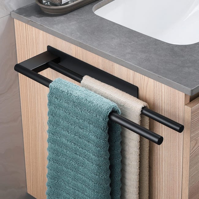 Porte-serviettes Mural En Acier Inoxydable 304, Double Crochet Auto-adhésif Pour Salle De Bain, Sans Perçage, Porte-serviettes Pour Salle De Bain