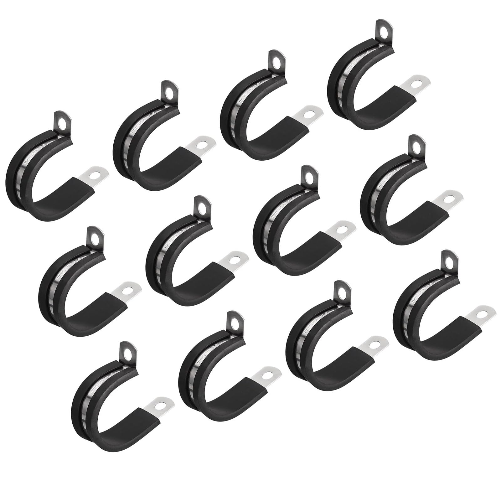 Lot De 24 Colliers De Serrage De Câble De 26 Mm, Colliers De Serrage Isolés En Caoutchouc En Acier Inoxydable 304 En Forme De R Pour Tuyau Métallique
