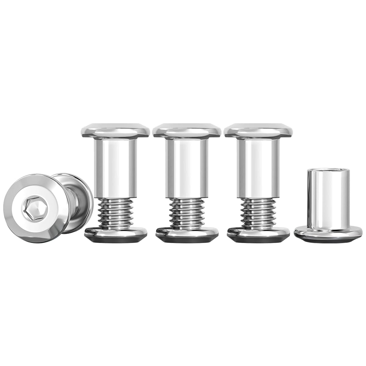 Lot De 10 Vis De Connexion M4x10 Mm - En Acier Inoxydable A2 V2a - Écrou Douille M4 - Pour Meubles,armoires (10 Vis De Meubles,10 Écrous Douilles)