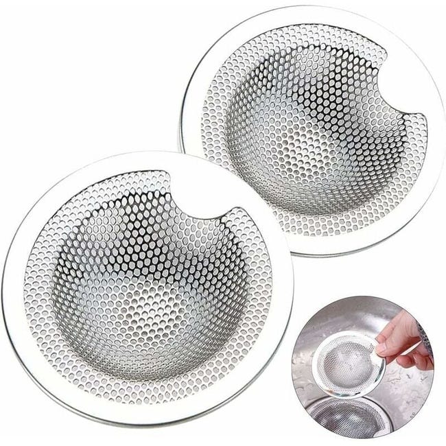 2pcs Filtre À Évier En Acier Inoxydable Filtre Evier Cuisine Filtre De Vidange Inox Crépine D'Évier Grille Evier Cuisine (sku Produit : 93419755 Sku Offre : 1018gl02)