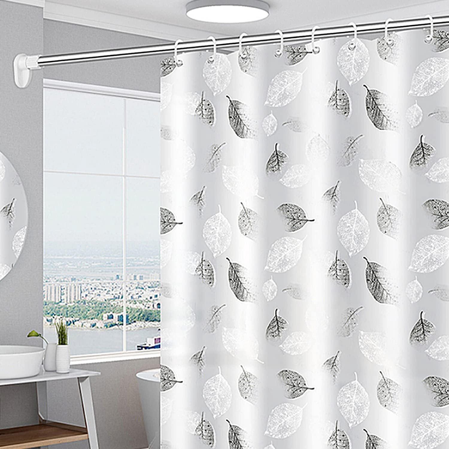 Rideaux De Douche, Rideau De Douche 180x200 Cm, Rideau De Douche Anti-moisissure - Rideau En Drap Lavable Blanc - Avec 12 Crochets De Rideau