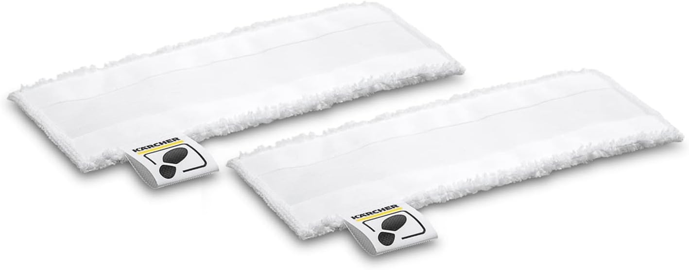 Bonnettes Pour Buse De Sol En Microfibre, Pour Nettoyeus Vapeu Sc Kärcher, Avec Système Auto-agrippant Et Languette De Pied, 2 Pièces